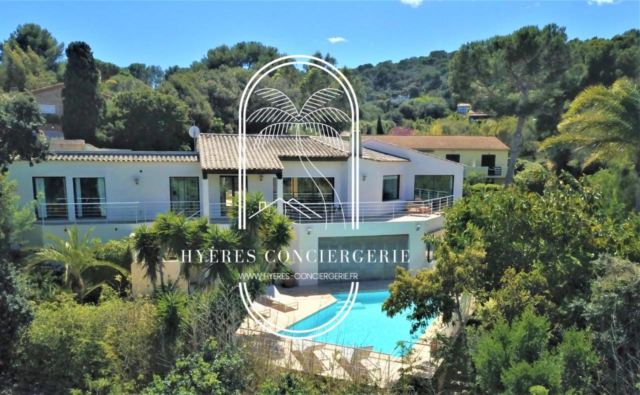 Villa L'Arbanaise Vue Mer Piscine Presqu'Ile Giens By Hc Hyères المظهر الخارجي الصورة