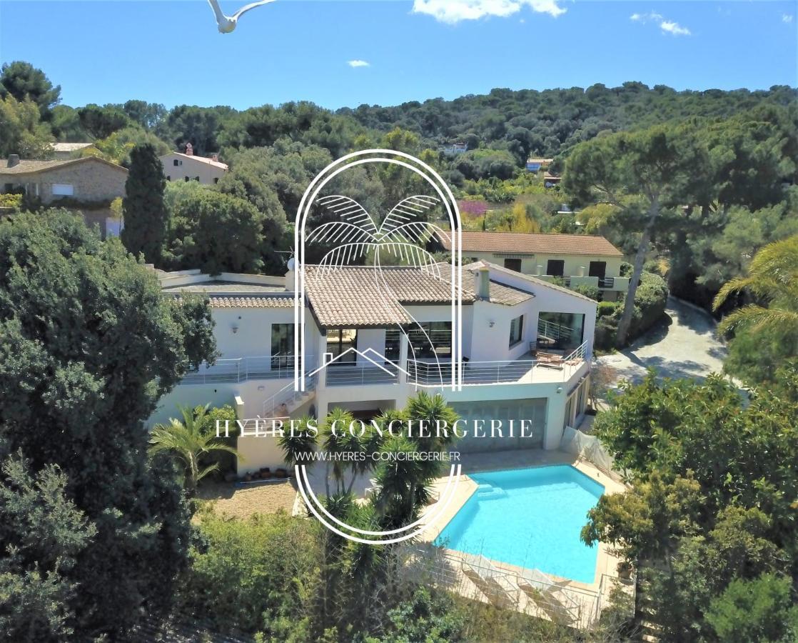 Villa L'Arbanaise Vue Mer Piscine Presqu'Ile Giens By Hc Hyères المظهر الخارجي الصورة